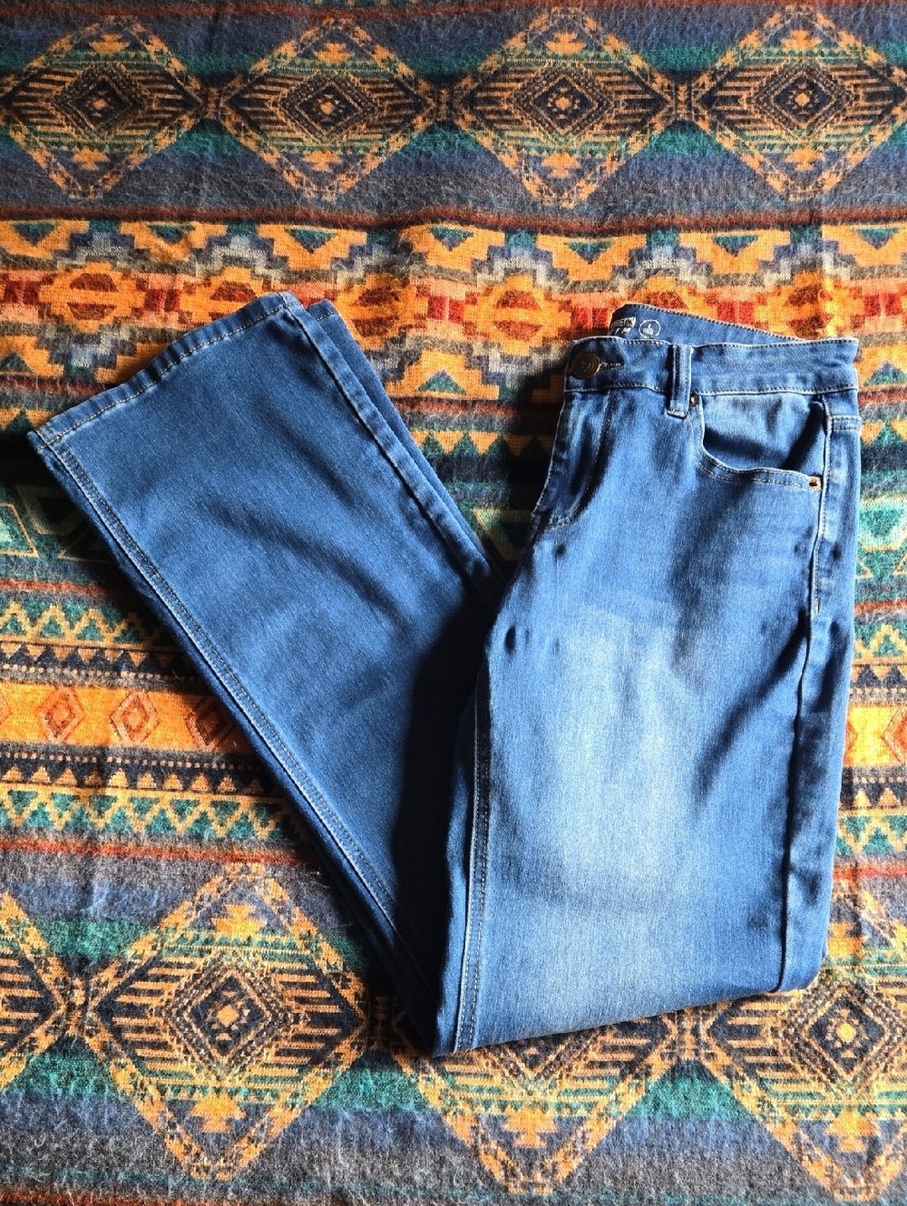 Born Primitive FLEX Stretchy Boot Cut Jeans Mid Wash